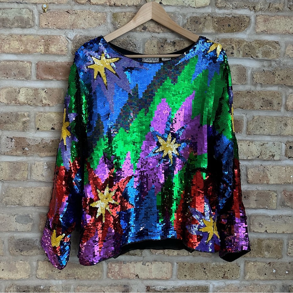 VINTAGE metamorphosis Firework Full Sequined Top